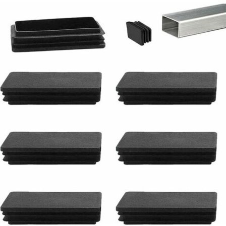 100 x 50 mm suorakulmainen putkitulppa, musta muovinen peitetulppa, sokeatulppa trampoliinikalusteiden jaloille, 12 kpl