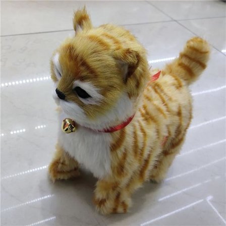 Elektronisk Plys Kat Legetøj Udstoppede Dyr Gående Kat Miau Legetøj Børnelegetøj Gul-FA-