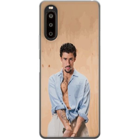 Yhteensopiva Puhelinkuori Sony Xperia 10 II Bad Bunny Super Bowl-inspiroima grafiikka, jossa NFL-trofe ja San Franciscon silta urheilusuunnittelussa