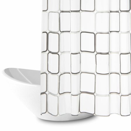 Bruseforhæng, Antimikrobiel Vandafvisende 180x200cm Vaskbart Antibakterielt Stof Polyester Badekar Forhæng Hvid