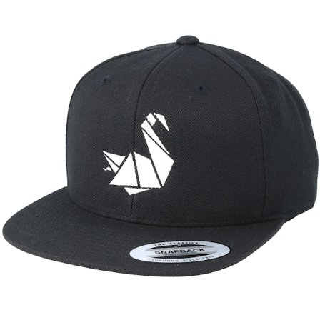 Origami - Black snapback Czapka Z Daszkiem - Swan Black/White Snapback @ Hatstore