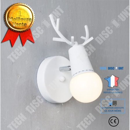 Vägglampa - TD - Unny Loft - Rustikt Järn - Vit - E27 - 1 Glödlampa