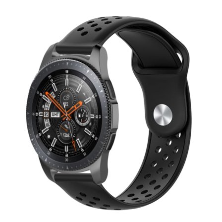 Kompatibel med Samsung Gear S3 / Galaxy Watch 46 mm armbånd 22 mm Sort