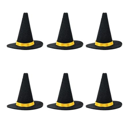 6 stk Mini Heksehatte Vinflaske Dekoration Hatte Halloween 6Pcs 6Pcs