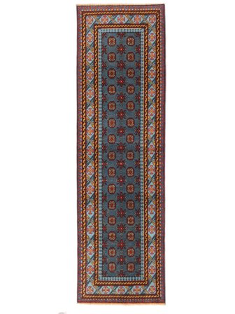 Alfombra Afghan Fine 86X292 De Pasillo Negro/Rojo Oscuro (Lana, Afganistán)