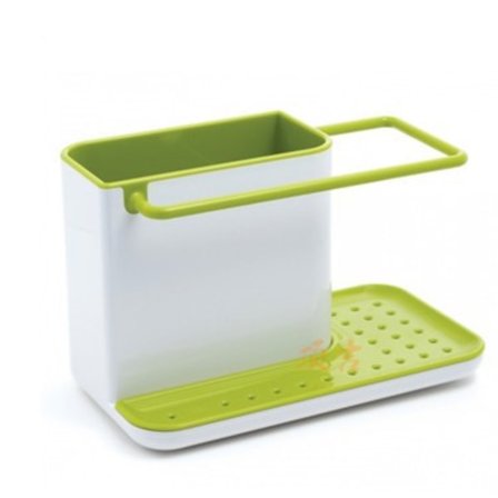 Diskställ med integrerad avlopp, hållare för svamp, borste, diskmedel och disktrasa, avtagbar, vanlig storlek