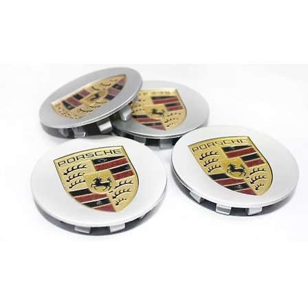 75MM 4-pak Porsche Sølv Center Cap (Enkelt)