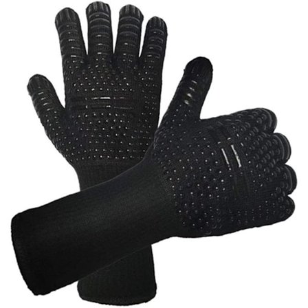 BBQ-grillhandskar, 1472°F extremt värmebeständiga grillhandskar halkfria ugnsvantar grytlapp, perfekt för grillning, matlagning, bakning, öppen spis, 