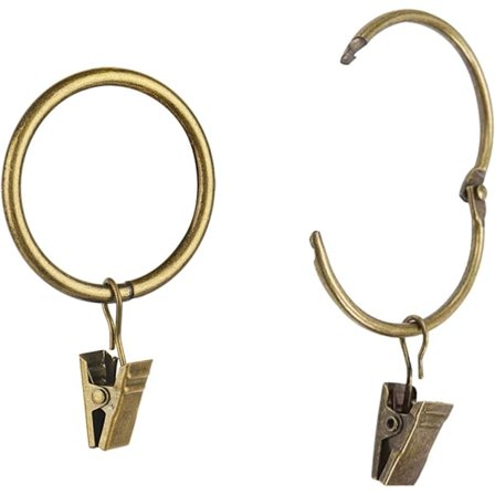 Högkvalitativa helt nya Yrhrol 40 st Öppningsbara gardinklämmor med ringar Antik mässing 1,5 tum Stark dekorativ gardinklämma i metall