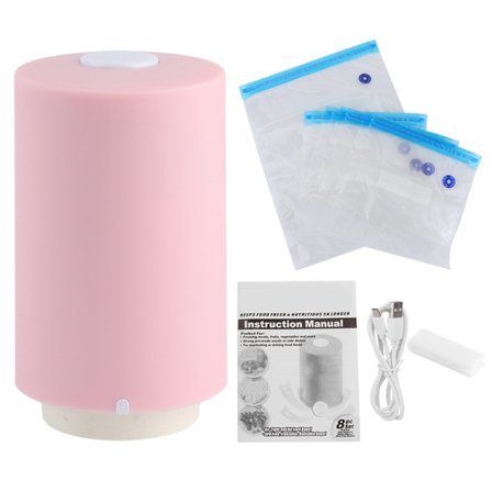 Husholdnings Vakuum Luftudsuger Opbevaring Madkonservering Lille Vakuumemballeringsmaskine Pink til Hjem Rejse