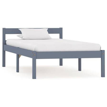 Vidaxl Sängram Med 2 Lådor Grå Massiv Furu 100x200 Cm Grå