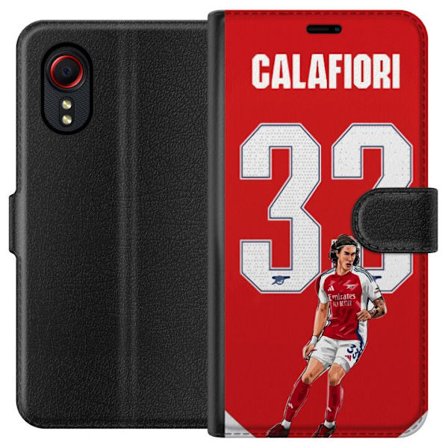 Kompatibelt Plånboksfodral till Samsung Samsung Galaxy Xcover 5 Calafiori nummer 33 röd bakgrund sportinspirerad fotbollsdesign som hyllar styrka, p