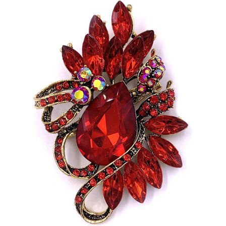 Leaf Rhinestone Statement Broche Pin Dress Smykker Tilbehør