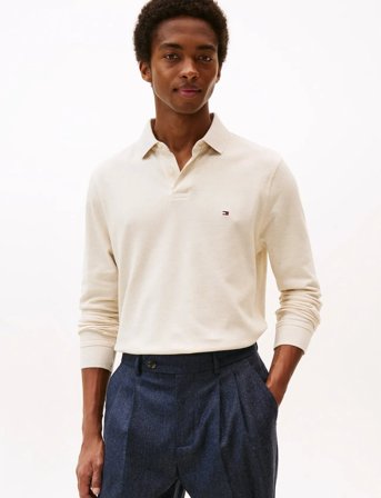 Tommy Hilfiger 1985 Regular Ls Polo - Cream - XXL
