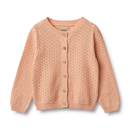 WHEAT Knit Cardigan Magnella Pink Sand Str 128/8 år, Tøj & Bolig, Børnetøj, Øvrigt