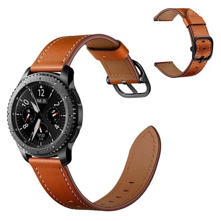 Urrem i okselæder til Samsung / TicWatch / Amazfit-ur - Brun