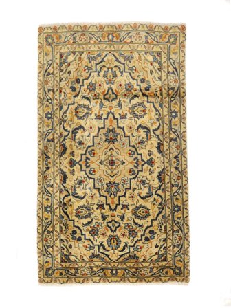 Annodato A Mano Keshan Tappeto 93X157 Di Lana Marrone/Arancione Piccolo