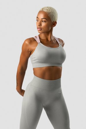 ICANIWILL - Deluxe Seamless Adjustable Sports Bra Grey - Sports-BH - Damer - Træningstøj fra ICIW