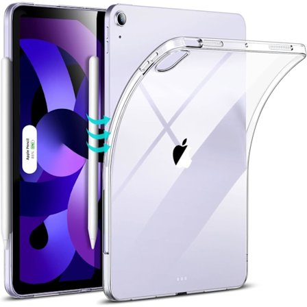 Transparent Bagside Cover Kompatibel med iPad Air 5. generation 2022 og iPad Air 4. generation 2020, Transparent Bagside, Understøttelse af Pencil 2