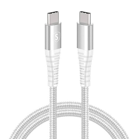 SiGN USB-C till USB-C Kabel 5A, 100W, 1m - Vit