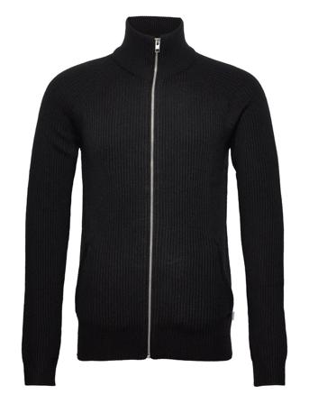 Jjpannel Knit Zip Cardigan Pre Knitwear Full Zip Jumpers Svart Jack & J S