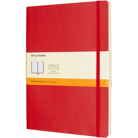 Classic Soft Cover Notebook XL Red Ruled