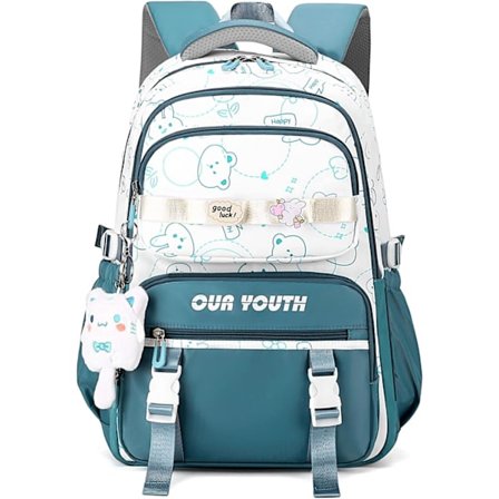 Kawaii Skoletaske til Piger - Let og Vandtæt Skoletaske med 32 Liters Kapacitet til Teenagepiger fra 8-16 År