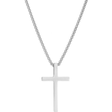 Silver Cross Halsband Herr Kedja Halsband Kors Hänge Halsband Religiösa Smycken För Män Rostfritt Stål