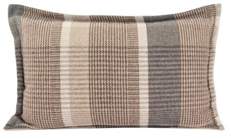 Lama Putetrekk Ull Beige-Rutet 40x60cm