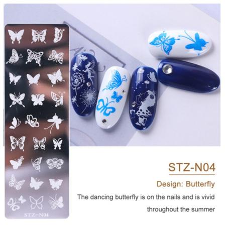 Nail Art Stämpelplåtar Julspetsblomma Stz-n04