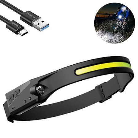 1 Pcs Led Lightbar Headlamp Rechargeable Camping Headlight With High