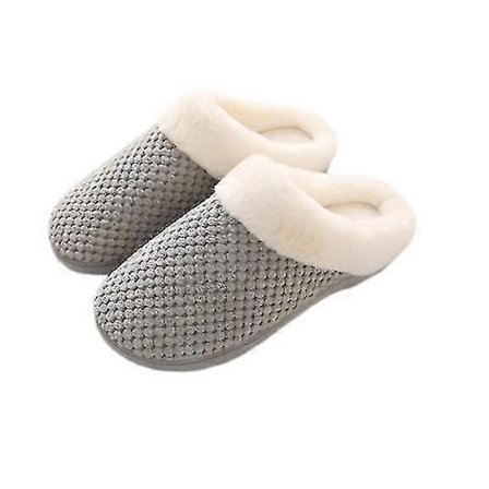 Hjemmesko i bomull, høy elastisk svamp, tykke bomullssko, varme innesko for menn og kvinner