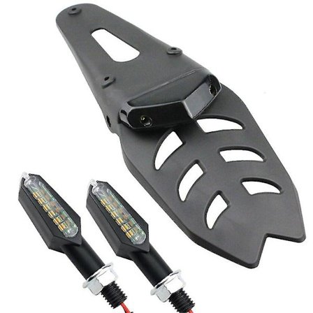 Bremslys Blinklys Fender Motorcykel Offroad Rød Vandafvisende Abs(sort)(2stk)