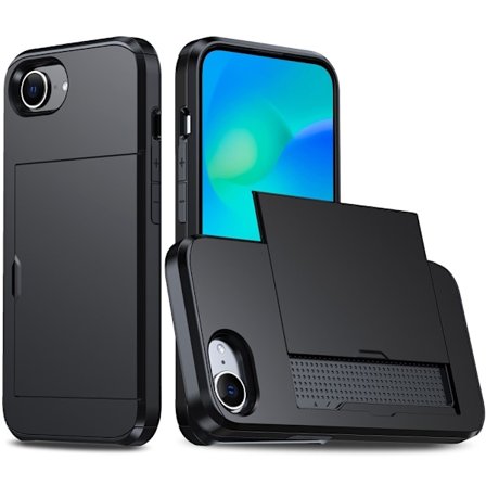 SKALO iPhone 16e Armor Kortholder Cover - Sort