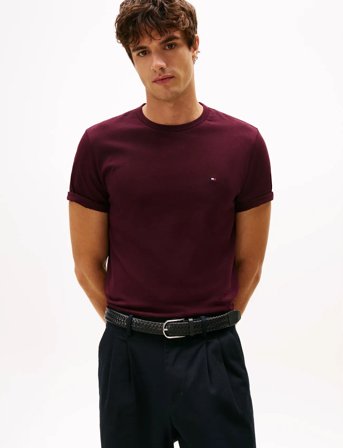 Tommy Hilfiger Ess Seasonal Reg Fit Solid Tee - Burgundy - S
