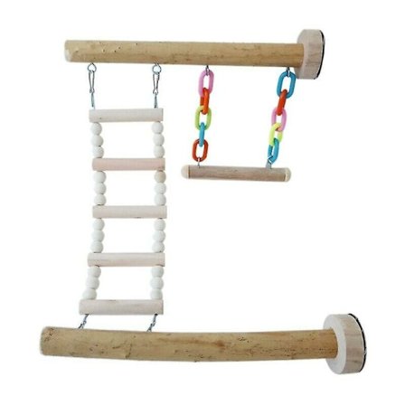 Fågelpinne hållare leksak papegoja gunga klätter stege fågelbur lek hall lekplats fågel leksak