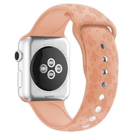 Apple Watch (45mm) söpö silikoninen ranneke - Vaaleanpunainen Kaktus