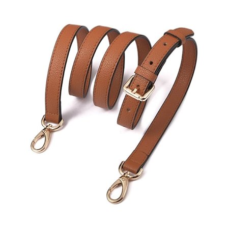 Handväska med rem i äkta läder Bälten LIGHT COFFEE&GULD light coffee&gold