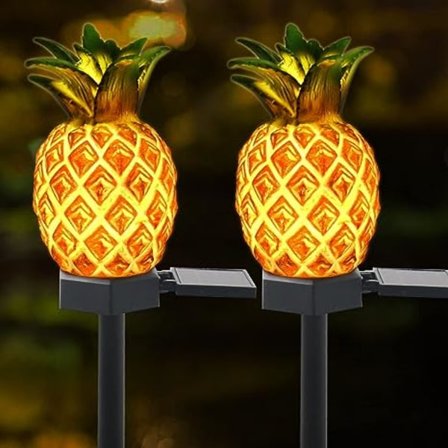 Hagedekor Solcellelys - 2-pakning Utendørs Ananas Vanntette Lys Sti Hageplen Gangvei Dekorasjon