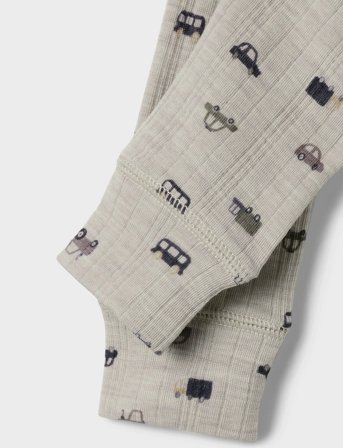 name it Nbmwang Wool Needle Longjohn Noos - Grey - 62