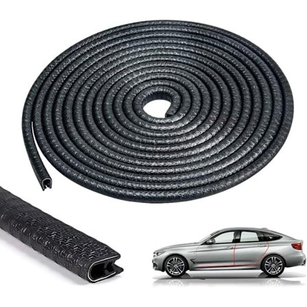 Kantbeskytter til bildør, 10M Gummi U-formet Anti-kollisionsbeskyttelse til køretøjsbeskyttelse