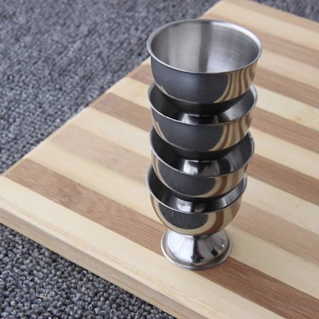 *4 stk. æggebægersæt, rustfrit stål æggebægre fladt æggebægersæt,*