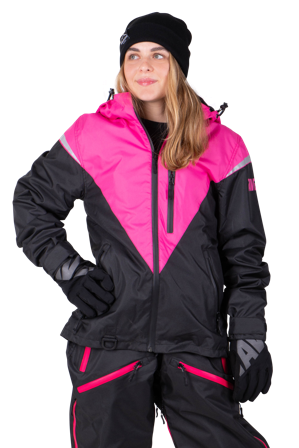 Chaqueta de Moto de Nieve Mujer Raven Boondocker Negro/Rosa L