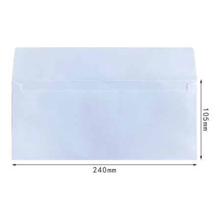 Vita kuvert med självhäftande förslutning, 24x10,5 cm, 50-pack