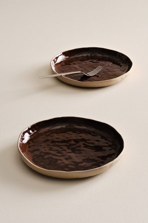 Jotex - Tallerken 2-pakke ø 26 Cm Mørk brun/beige - CARA - Kjøp Tallerkener hos Jotex