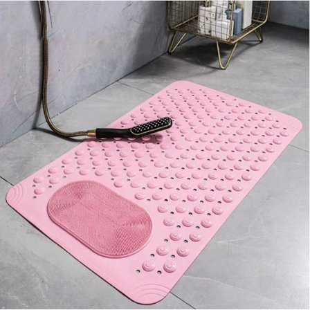 Sklisikker dusjmatte for badekar – Anti-skli badematte med sugekopper og dreneringshull, fotpleie for hjem og bad_TF_TF