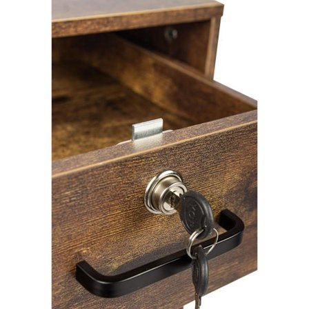 Låsbar mobil skrivbordspiedestal med låda och fack