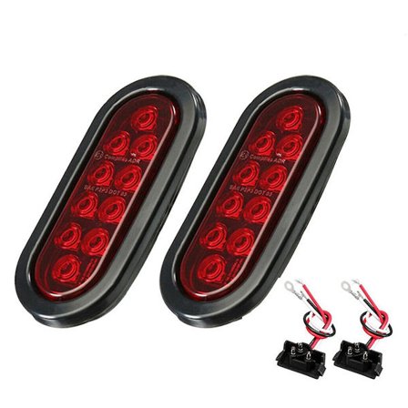 Oval bil 10LED lyspærer Bremselys med Plug12V Blinklys Universal for de fleste biler Tru