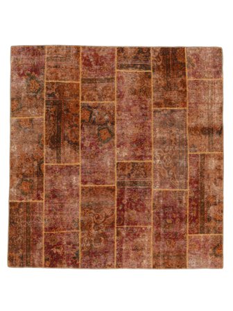 Patchwork Rug 237X247 Square Brown/Dark Red Wool, Persia