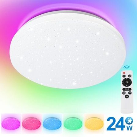 LED-taklampe Stjernehimmel Taklampe Stue Kontor Bad 24W RGB